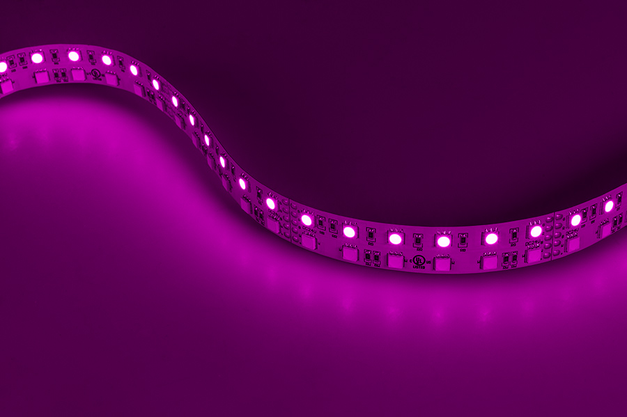 RGBW LED Strip Light - Dual Row 24V LED Tape Light w/ White and Multicolor LEDs - 530 Lumens/ft.