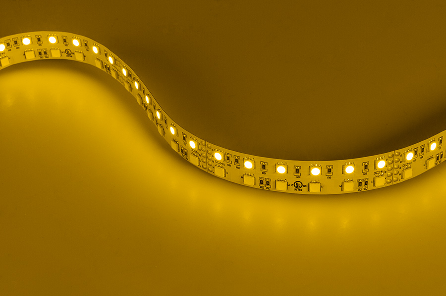 RGBW LED Strip Light - Dual Row 24V LED Tape Light w/ White and Multicolor LEDs - 530 Lumens/ft.