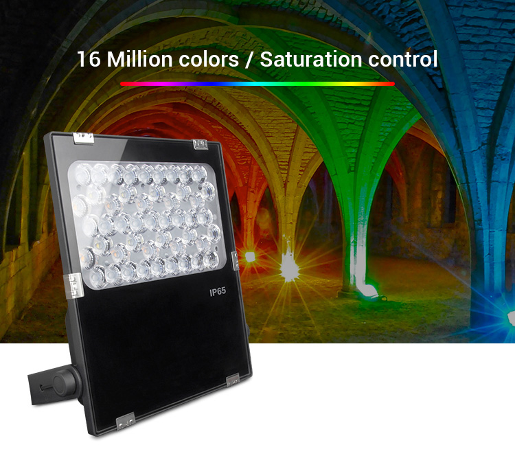 Color Changing LED Flood Lights - MiLight 50W RGB+CCT LED Garden Light