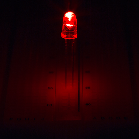 5mm Red LED - 631 nm - T1 3/4 LED w/ 15 Degree Viewing Angle