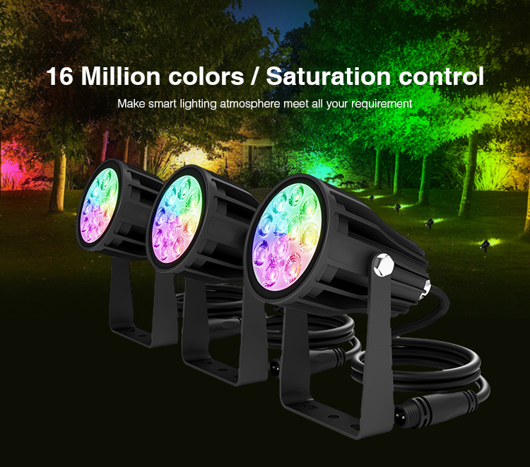 LED Garden Light - 6W RGB+CCT LED garden light with power cable kit - DC24V