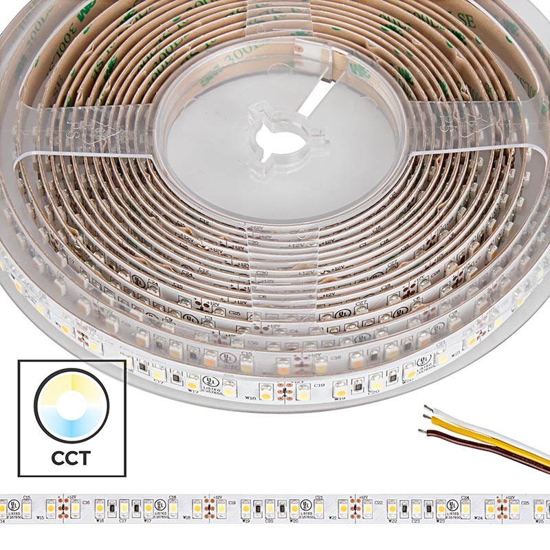 5m Tunable White LED Strip Light - Color-Changing LED Tape Lights - 12V/24V - IP20