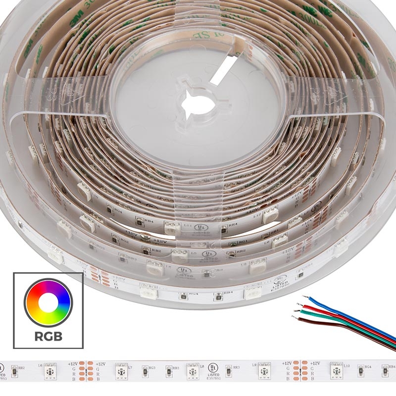 5m RGB LED Strip Lights - Color-Changing LED Tape Light - 12V/24V - IP20