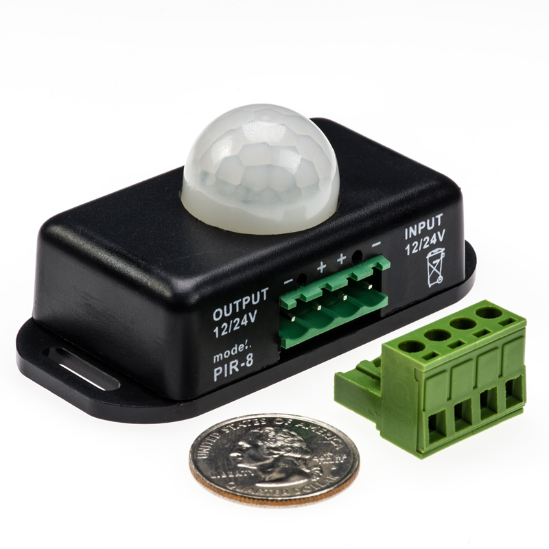 Mini PIR Motion Sensor Switch w/ Built In Timer - 12-24 VDC - 6 Amps