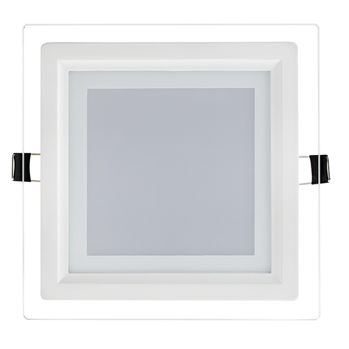 6" Square LED Recessed Light with Decorative Edge Lit Glass Panel Accent Light - 60 Watt Equivalent - 770 Lumens