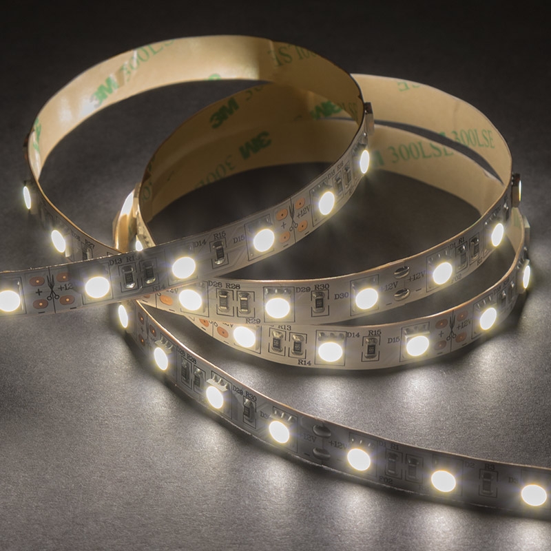 5m White LED Strip Lights - Radiant Series LED Tape Light - 12V/24V - IP20