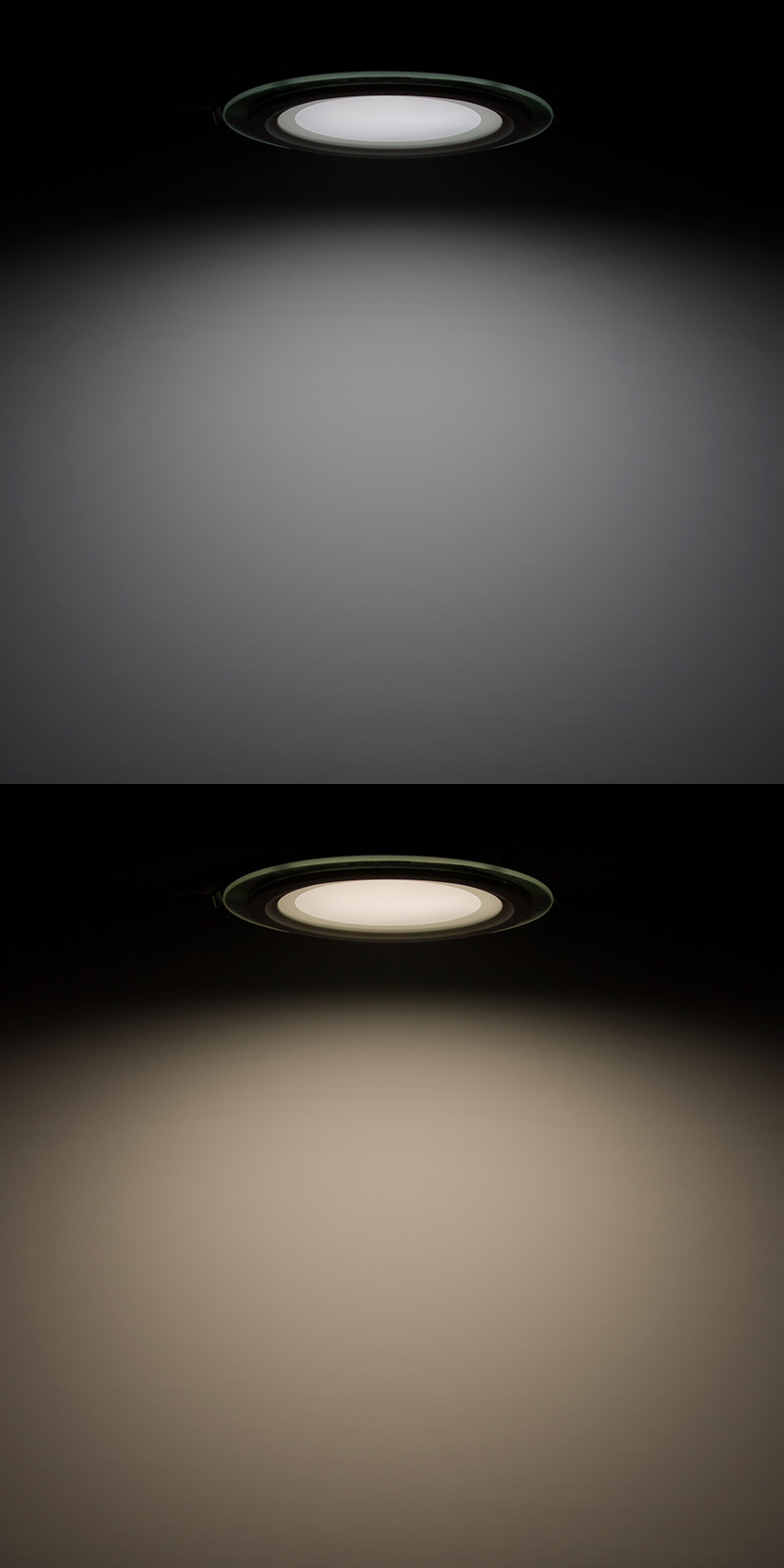 6" LED Recessed Light w/ Edge-Lit Glass - LED Downlight w/ Open Trim - 60 Watt Equivalent - 730 Lumens