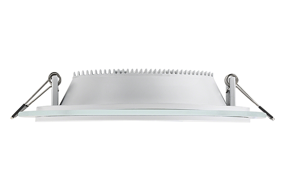 6" LED Recessed Light w/ Edge-Lit Glass - LED Downlight w/ Open Trim - 60 Watt Equivalent - 730 Lumens