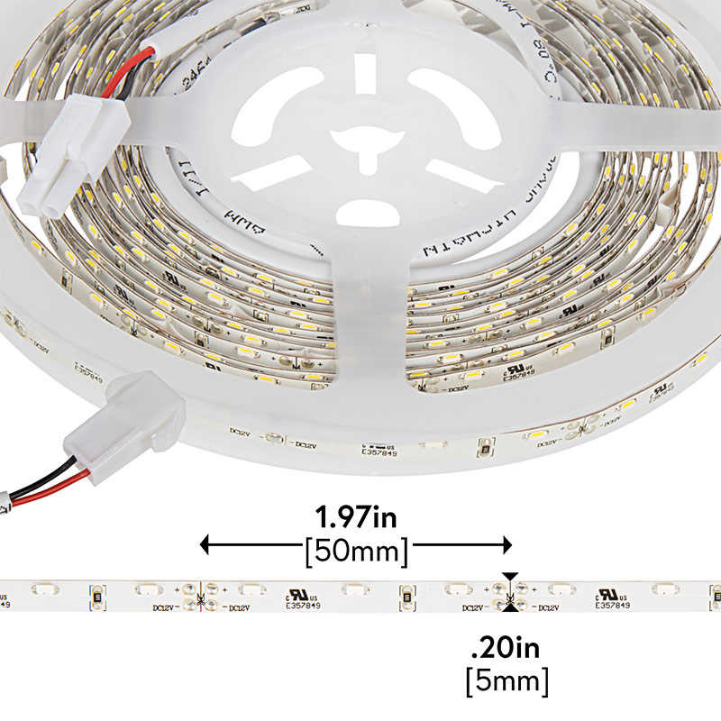LED Strip Light - 12V LED Tape Light w/ LC2 Connector - Side Emitting - 59 Lumens/ft.