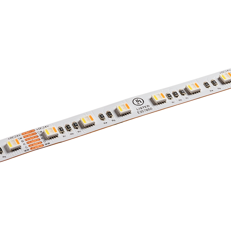 5m RGB+CCT LED Strip Lights - 5-in-1 Color-Changing LED Tape Light - 24V - IP20