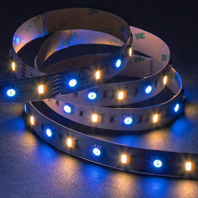 5m RGB+CCT LED Strip Light - Color-Changing LED Tape Lights - 24V - IP20 - Click Image to Close