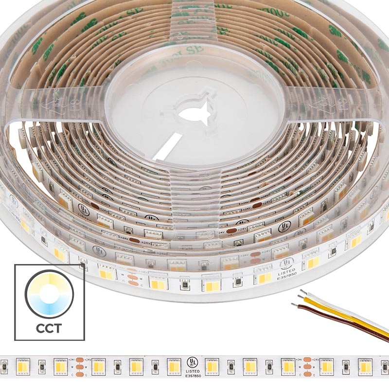 5m Tunable White LED Strip Light - 2-in-1 Color-Changing LED Tape Lights - 24V - IP20
