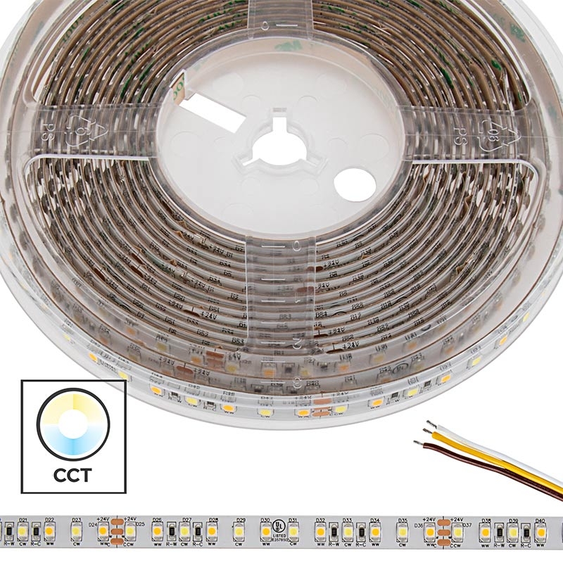 5m Tunable White LED Strip Light - Color-Changing LED Tape Light - 24V - IP54 Weatherproof - Click Image to Close