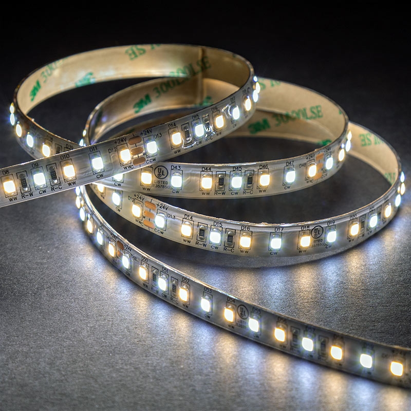 5m Tunable White LED Strip Light - Color-Changing LED Tape Light - 24V - IP54 Weatherproof