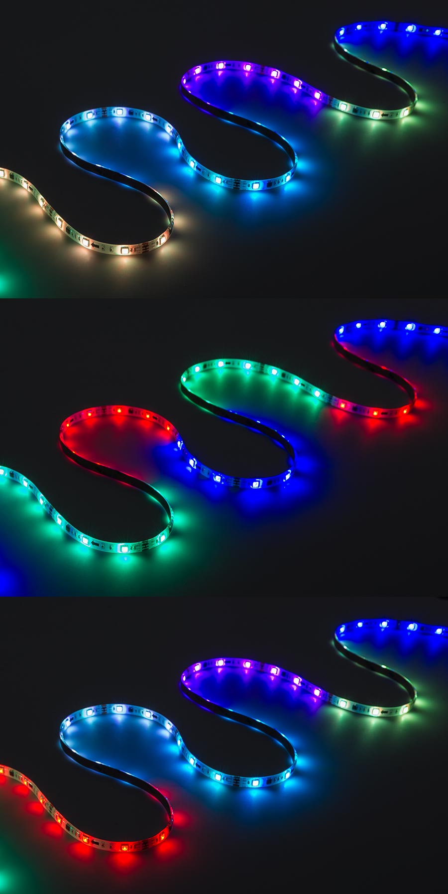 Outdoor RGB LED Strip Light - Color Chasing 12V LED Tape Light - IP67 Waterproof - 37 Lumens/ft.