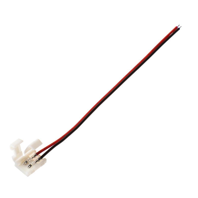 Solderless Clamp On Pigtail Adapter for 8mm Single Color LED Strip Lights - 6"